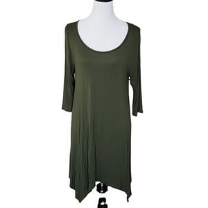 Caralese Asymmetrical Handkerchief Hem Tunic Dress Size Large‎